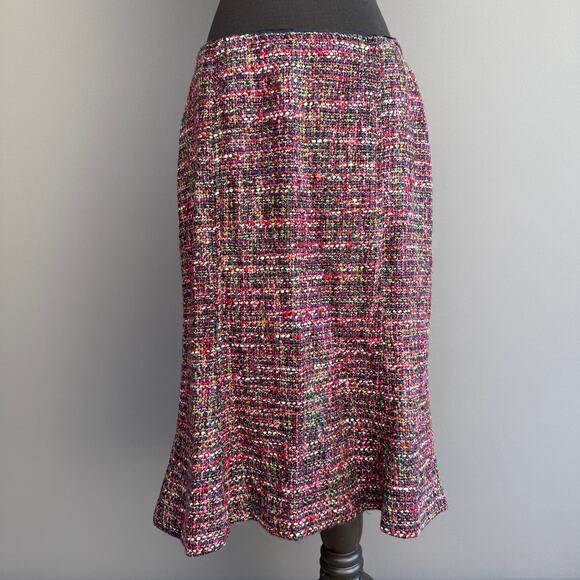 Talbots pink tweed pencil skirt - tulip - colorful - midi - Christmas - size M - Picture 1 of 8